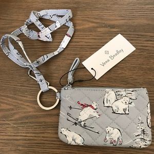 NEW Vera Bradley Iconic Zip ID & Lanyard Set Beary